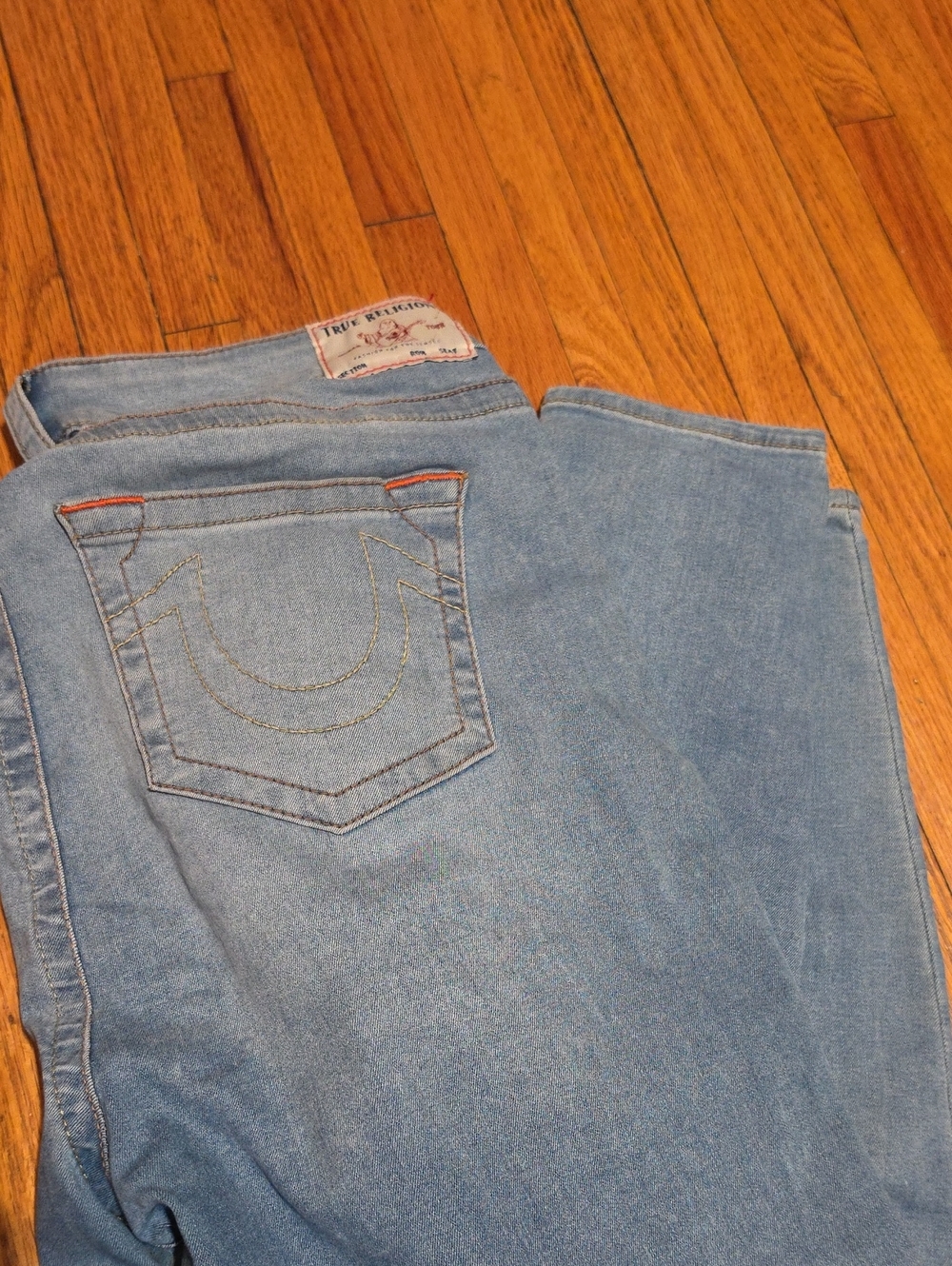 True Religion Women's Light Blue Jennie Curvy-Mid Rise Super Skinny
